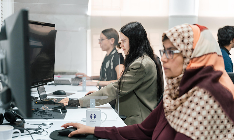 A group of women at work